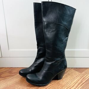 Boc Born Concepts Black Vegan Leather Back Zip Tall Riding Boots Size US7 EU38